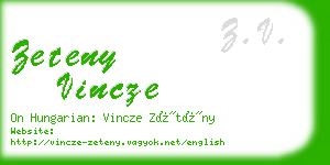 zeteny vincze business card